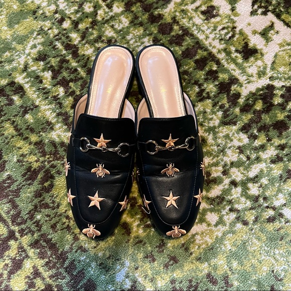 SHEIN Very Gucci Princetown Embroidered Bee Star Horsebit Designer Inspired Mule - Picture 15 of 15